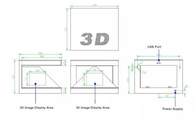نمایشگر هولوگرام 3D نمایشگرهای 19 "180 درجه 180 درجه ایستاده برای ساعت جواهرات